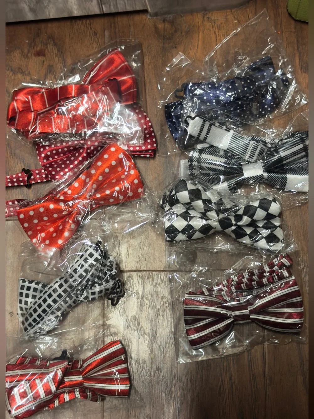 Assorted boy's Bow Ties - Red, Orange, Black, White, Navy Patterns